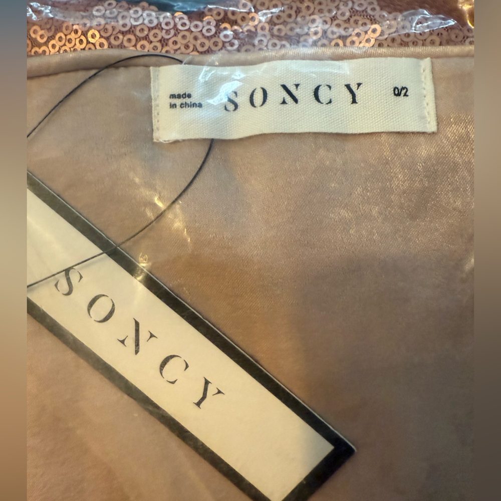 SONCY OPEN FRONT KIMONO MATTE PINK ALL OVER SEQUINS Fits SIZE 12-20 Plus Size - Picture 7 of 7